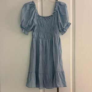 Blue Puff Sleeve Dress